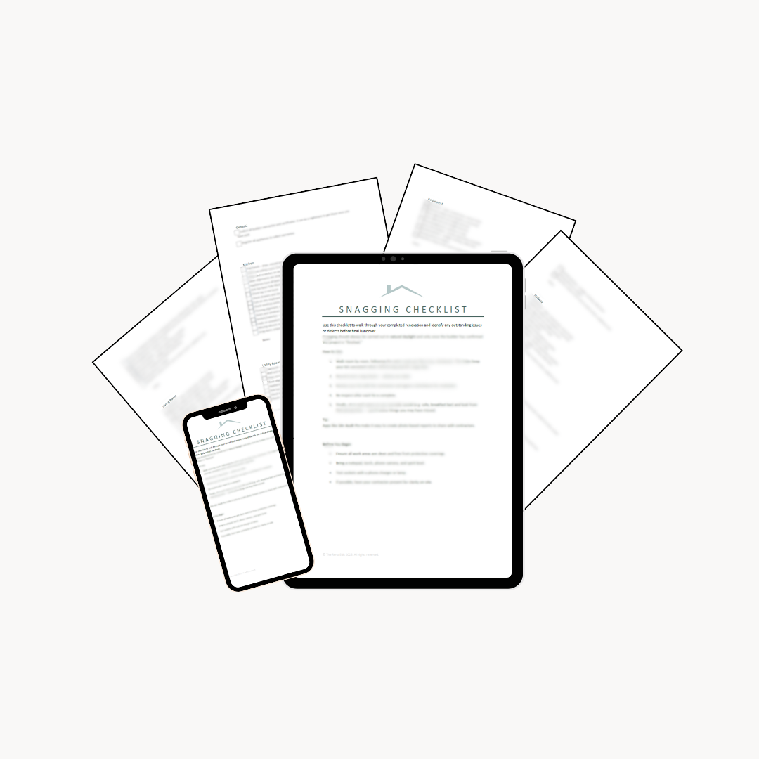 Renovation Snagging Checklist (Editable Download)
